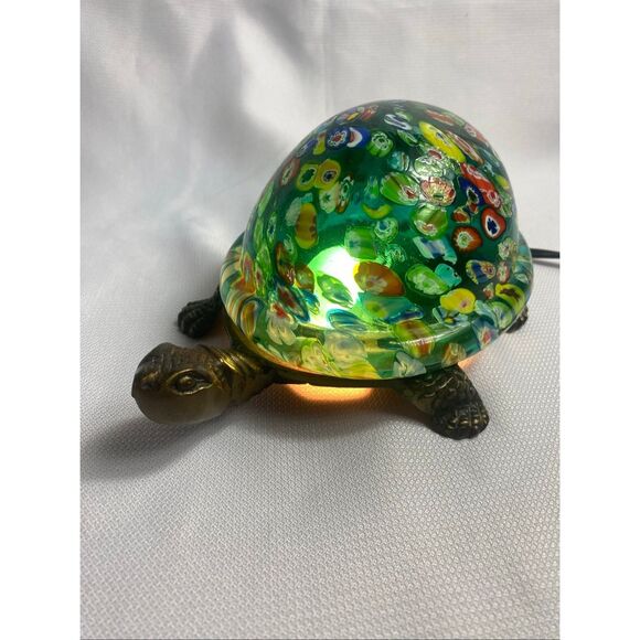 Murano Style Millefiori Glass Turtle Night Light Lamp Colorful Art Glass Decor - Picture 8 of 12